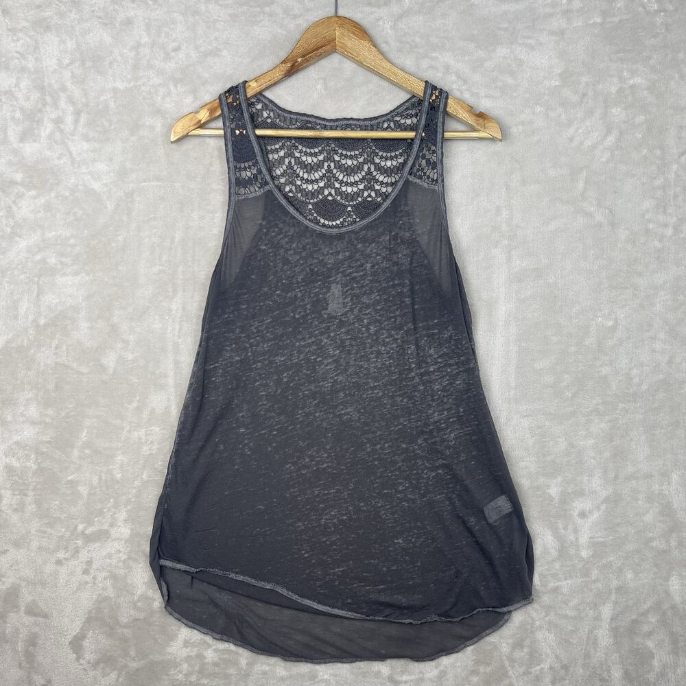 Mudd Crochet Lace Tank Top Large Back Burnout Vampire Diaries Boho *flaw*